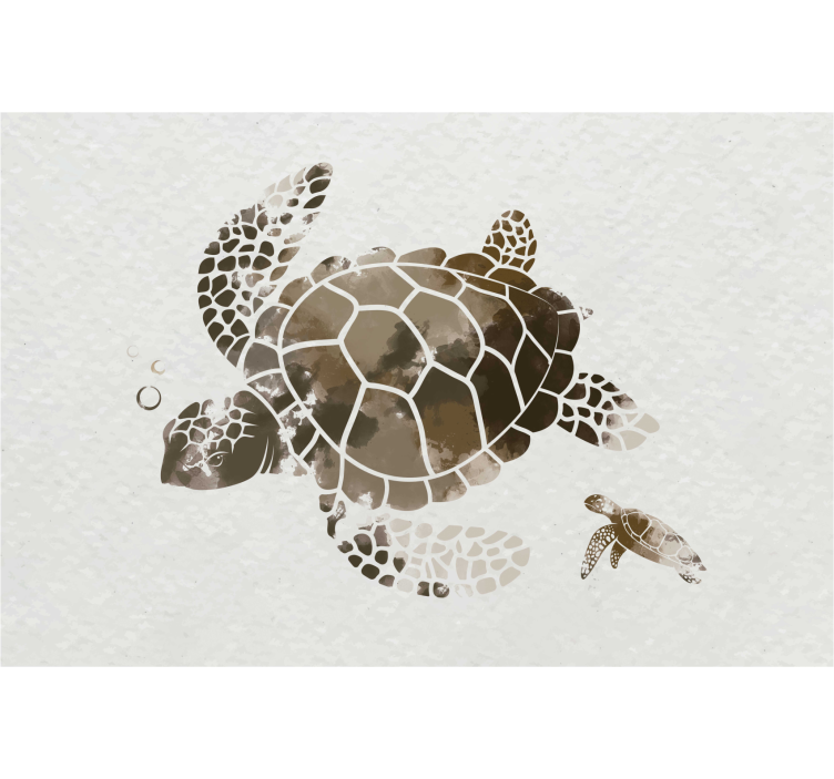 Persiana enrollable salón tortuga acuarela marrón - TenVinilo