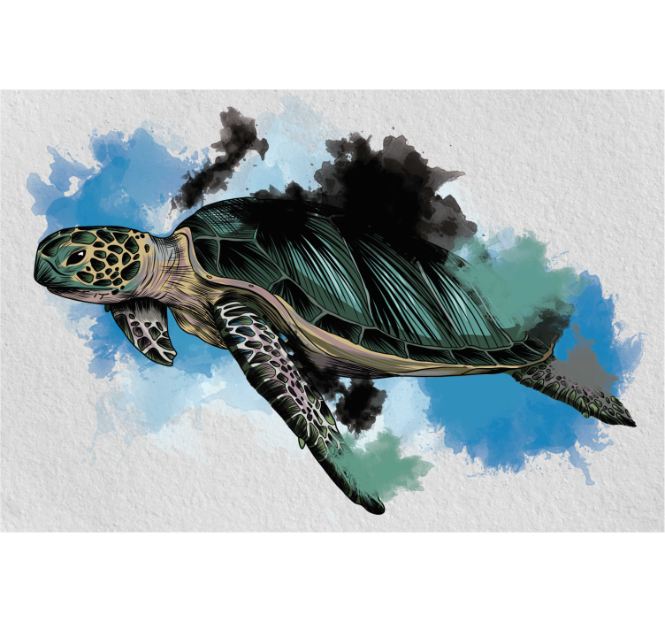 Persiana enrollable salón tortuga acuarelada - TenVinilo