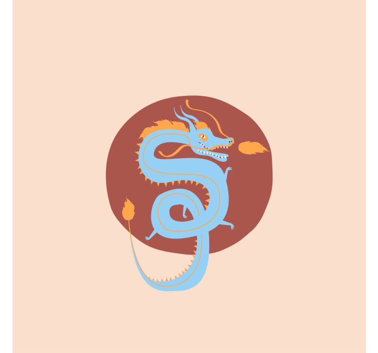 Persiana enrollable salón dragón azul claro - TenVinilo