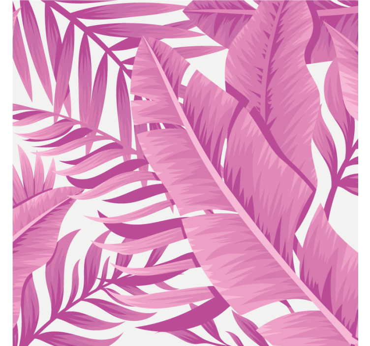 Persiana enrollable salón hojas de palma rosa tropical - TenVinilo