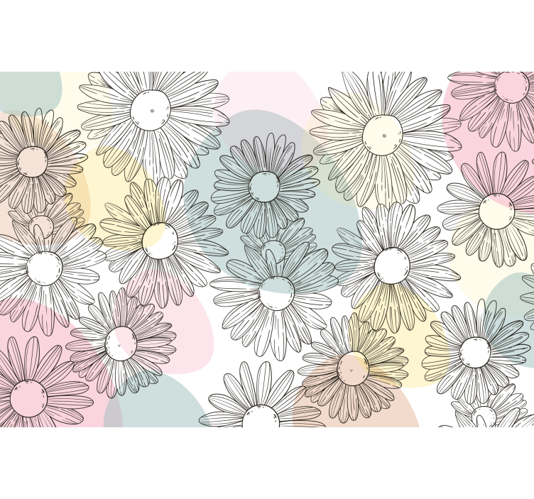 Persiana enrollable salón formas y flores kawaii - TenVinilo