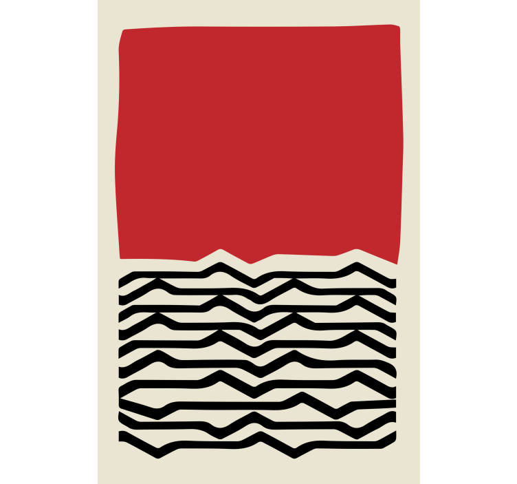Persiana enrollable salón pintura roja con líneas negras - TenVinilo