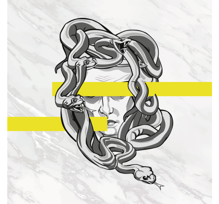Persiana enrollable salón medusa blanca con rayas amarillas - TenVinilo