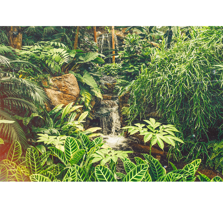 Persiana enrollable salón bosque tropical verde hermoso - TenVinilo