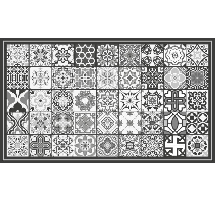 Persiana enrollable gris con patrón mosaico rústico gris - TenVinilo