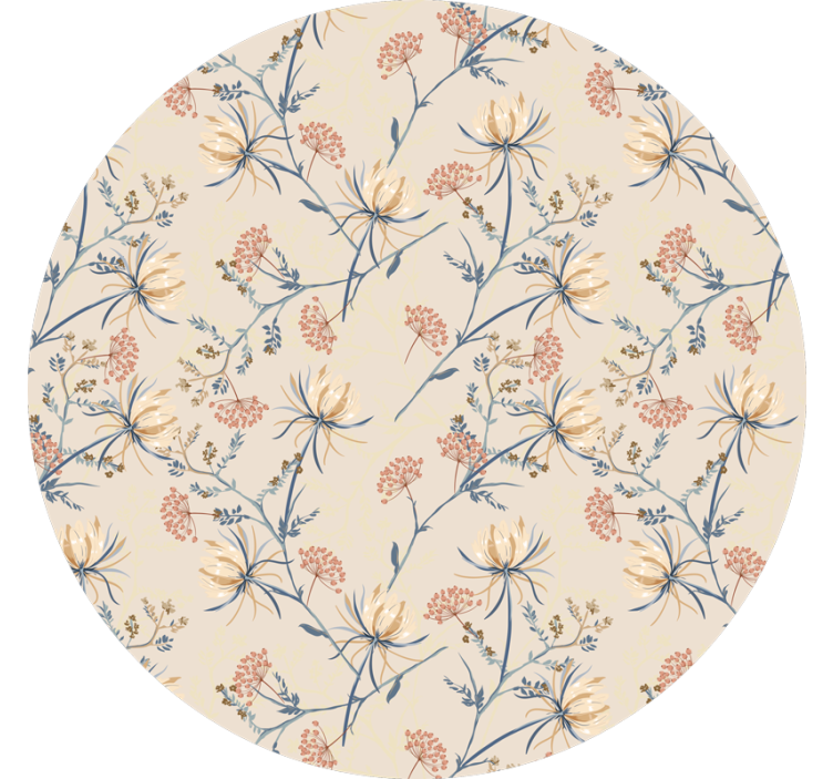 Persiana enrollable beige flores botánicas - TenVinilo