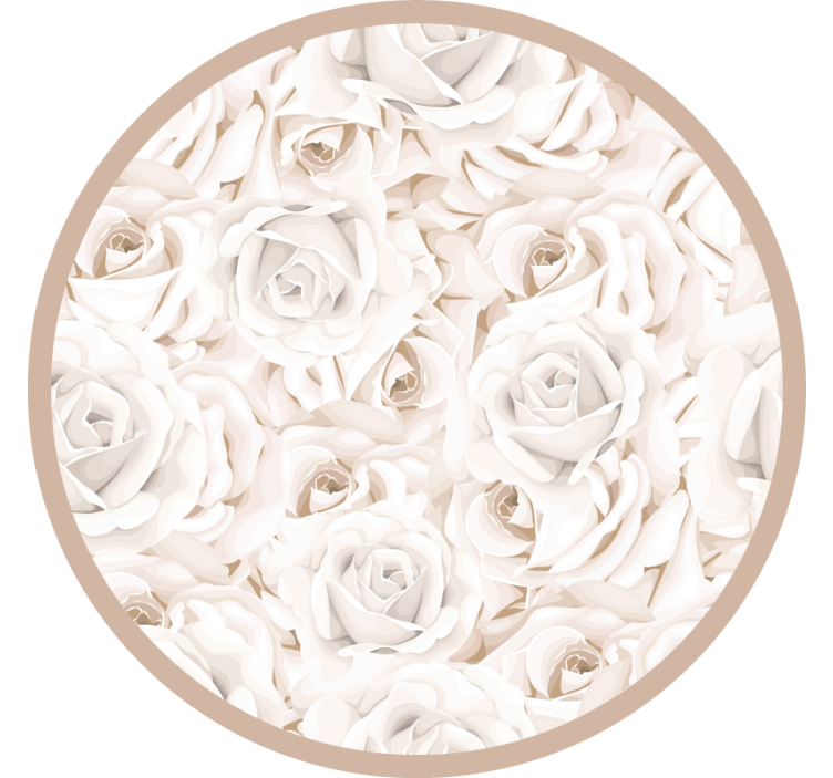 Persiana enrollable beige rosas blancas elegantes - TenVinilo