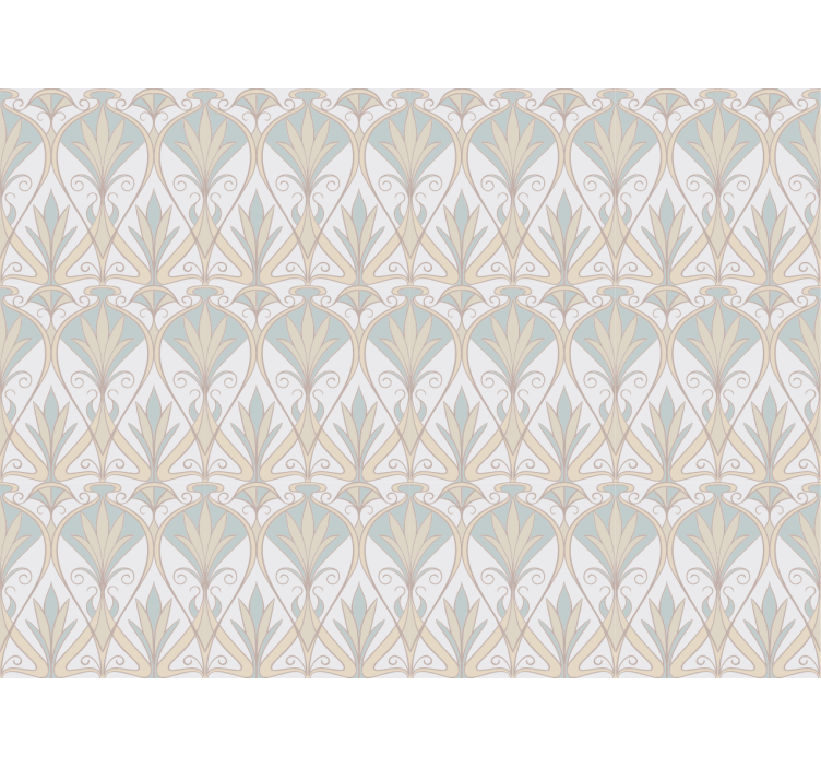 Persiana enrollable beige con patrón floral retro botánico - TenVinilo
