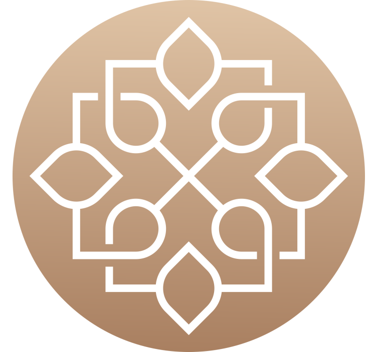 Persiana enrollable beige diseño de mandala geométrico - TenVinilo
