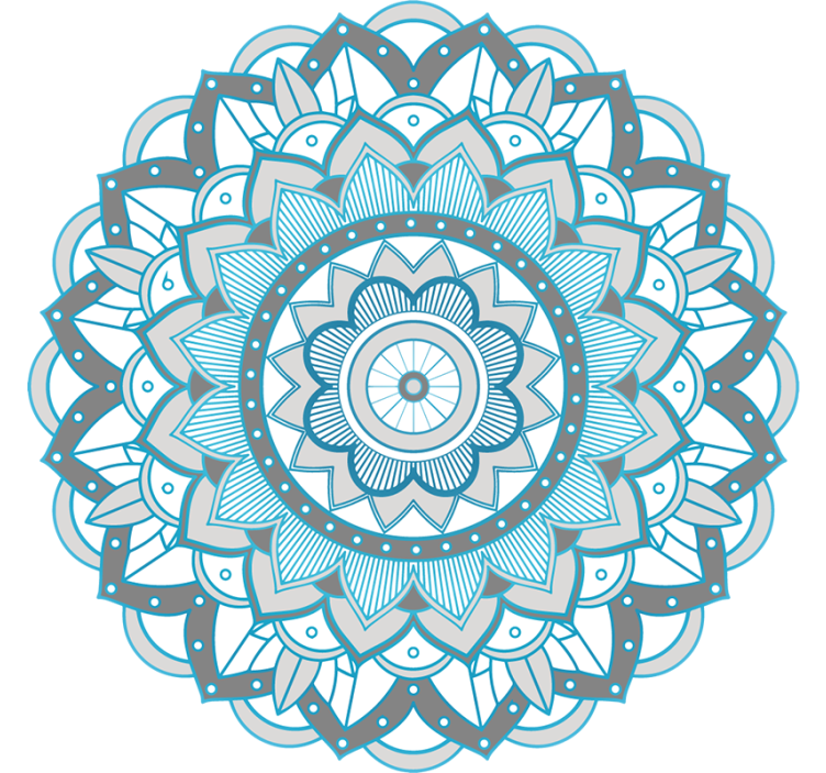 Persiana enrollable para cuarto diseño mandala azul - TenVinilo