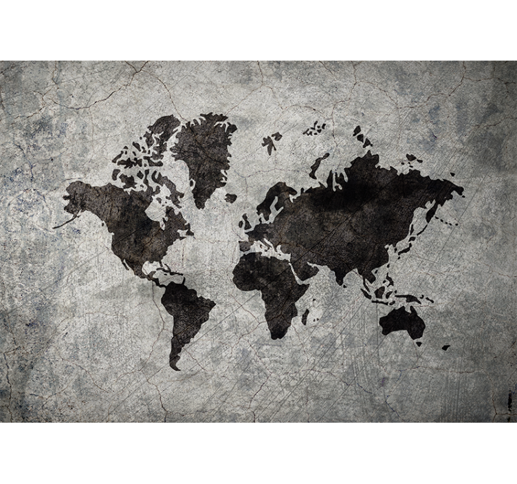 Persiana enrollable gris mapa mundial industrial - TenVinilo