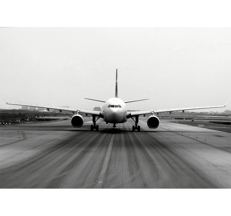 Persiana enrollable gris avión en la pista - TenVinilo