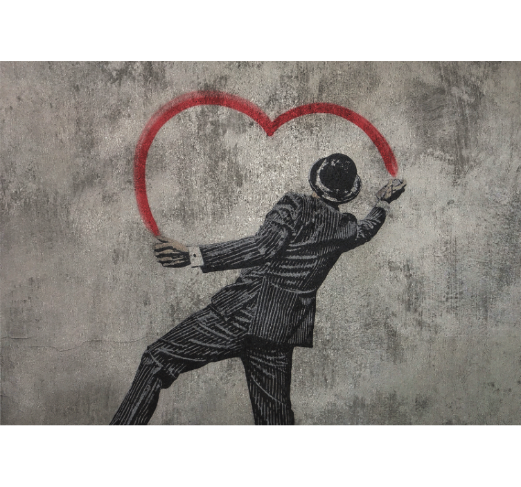Persiana enrollable gris amor en graffiti de banksy - TenVinilo