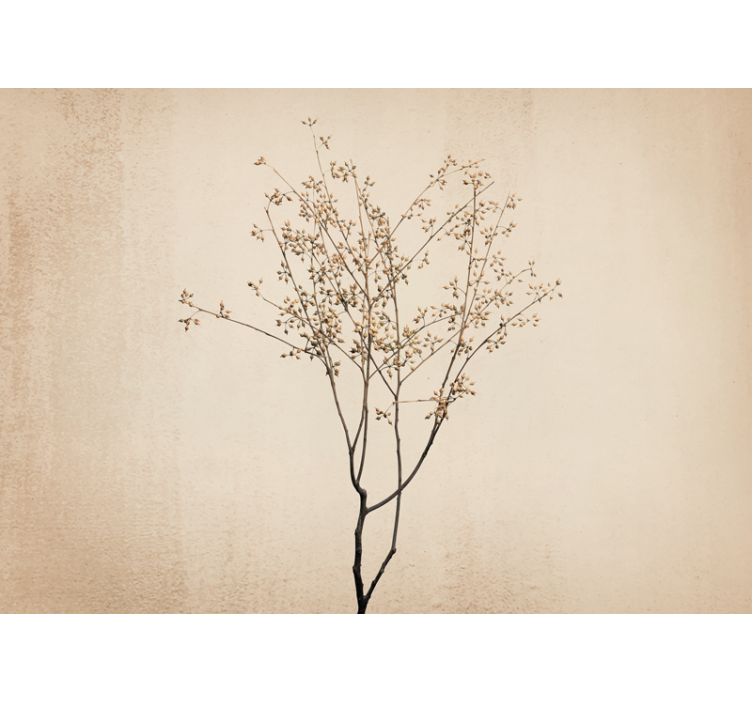 Persiana enrollable beige estilo japandi florido - TenVinilo