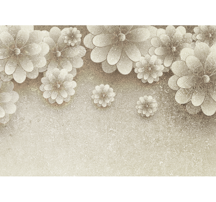 Persiana enrollable beige efecto flores 3d gris - TenVinilo