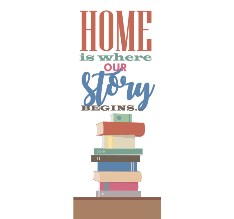 Persiana enrollable frase la historia comienza aquí - TenVinilo