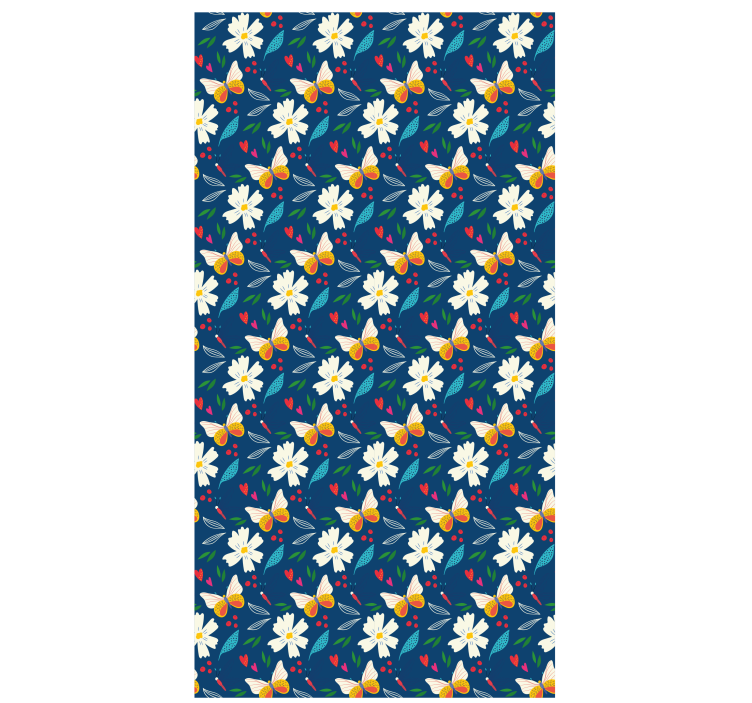 Persiana enrollable flores diseño de patrón floral - TenVinilo