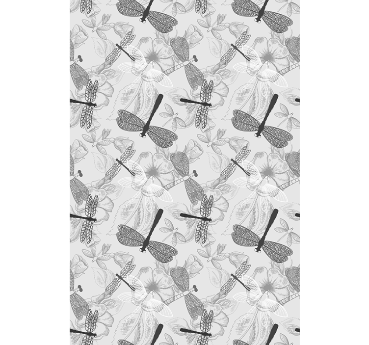 Persiana enrollable flores libélulas y flores - TenVinilo