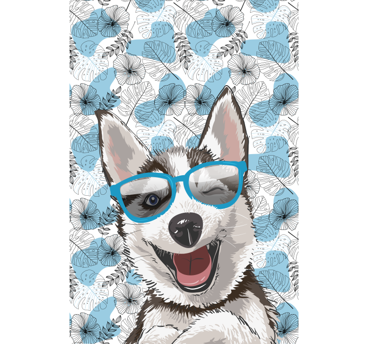 Persiana enrollable animales perro sonriente con gafas - TenVinilo