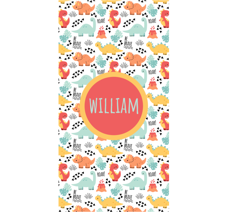 Persiana enrollable dinosaurios bebés con nombre - TenVinilo