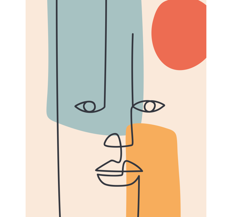 Persiana enrollable dibujos contorno facial abstracto - TenVinilo