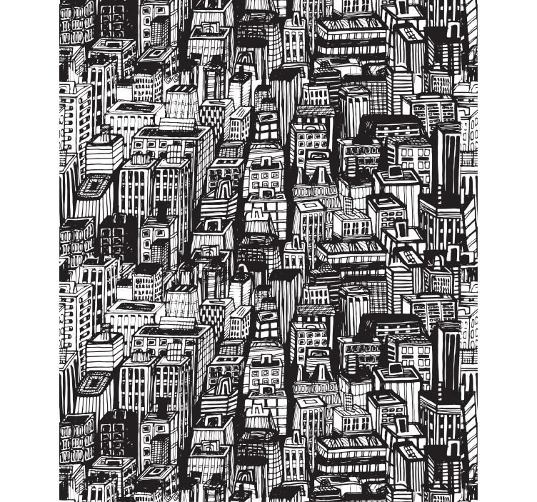 Persiana enrollable mapamundi vista panorámica ciudad - TenVinilo