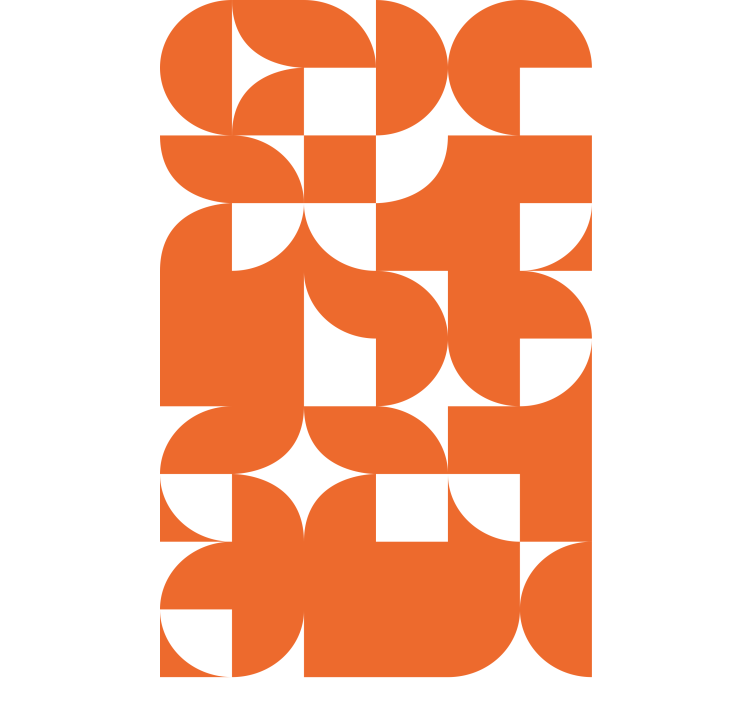 Persiana enrollable moderno patrones geométricos naranjas - TenVinilo