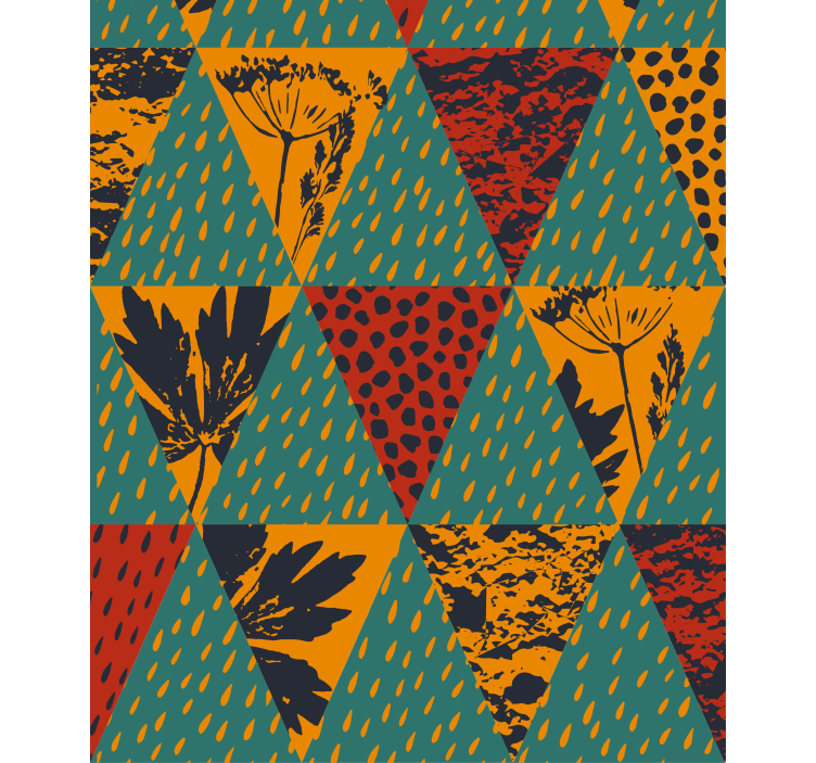 Persiana enrollable moderno patrón floral geométrico - TenVinilo