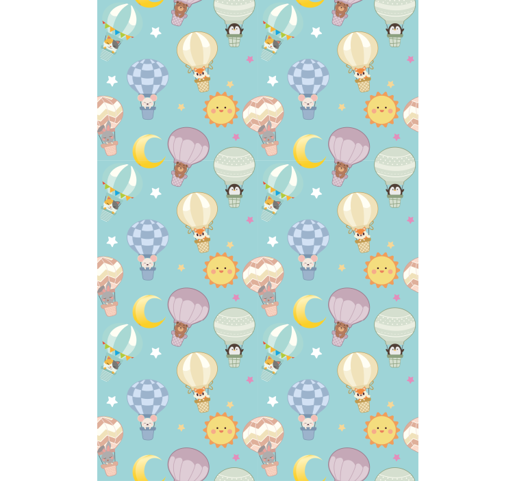 Persiana enrollable infantil globos aerostáticos y soles - TenVinilo