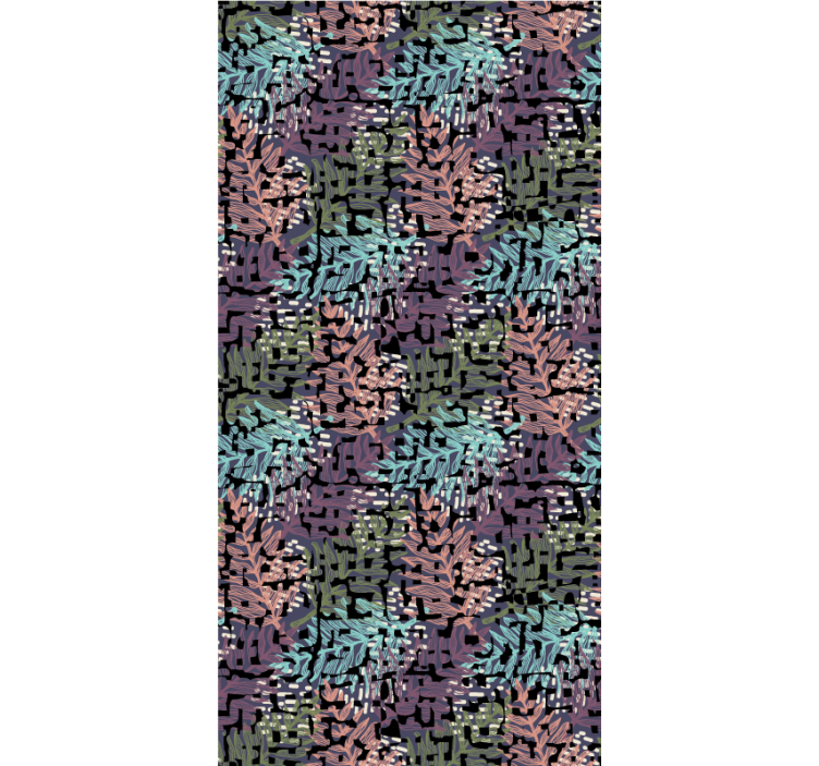 Persiana enrollable flores diseño con estampado de follaje - TenVinilo