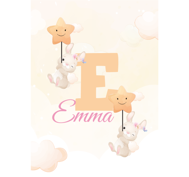 Persiana enrollable infantil con conejitos y estrellas - TenVinilo