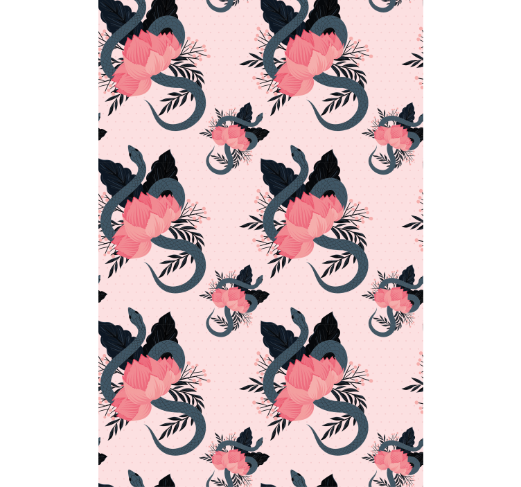 Persiana enrollable flores diseño floral y de serpiente - TenVinilo