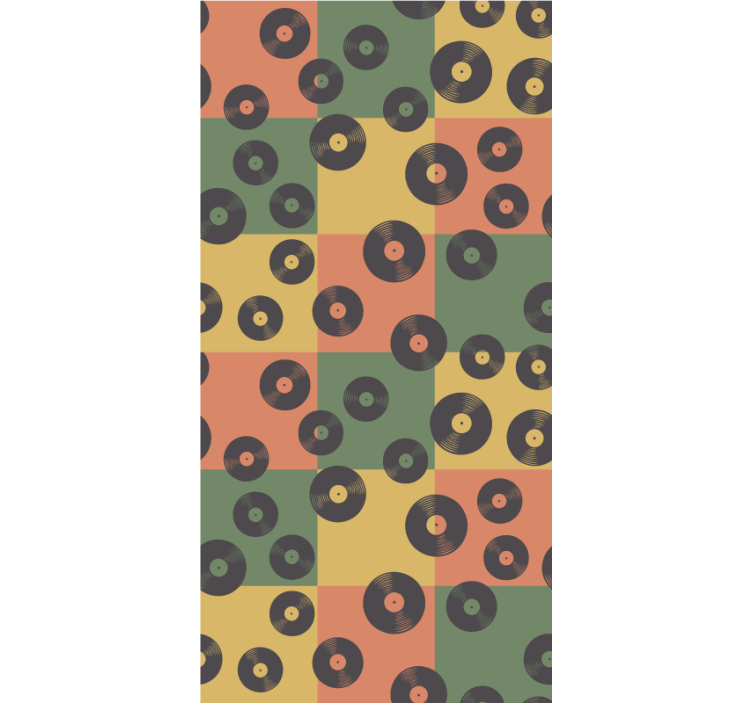 Persiana enrollable vintage discos de vinilo retro - TenVinilo