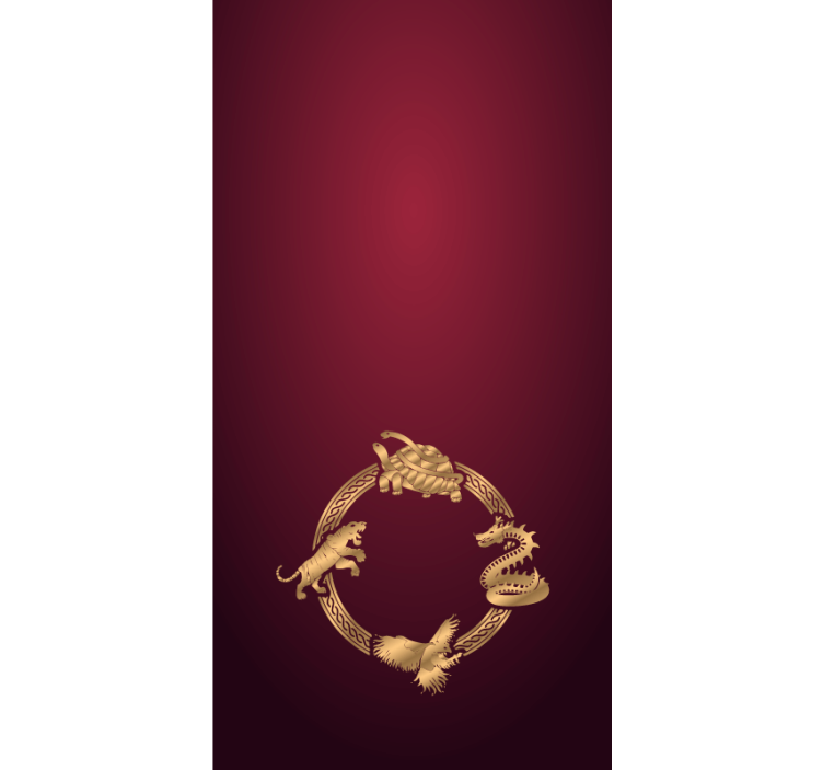 Persiana enrollable animales criaturas doradas adornadas - TenVinilo