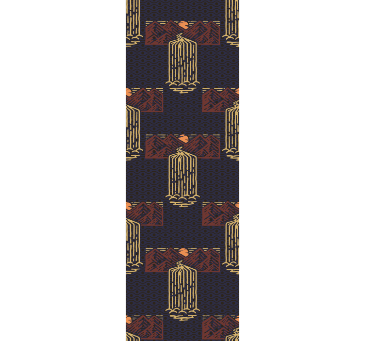 Persiana enrollable vintage puesta de sol con cascadas - TenVinilo