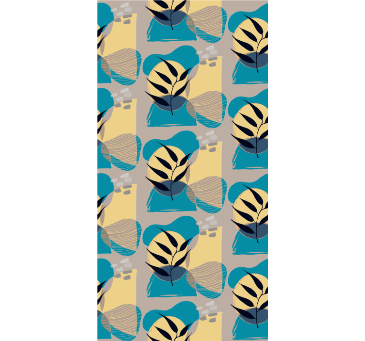 Persiana enrollable flores hojas tropicales estilizadas - TenVinilo