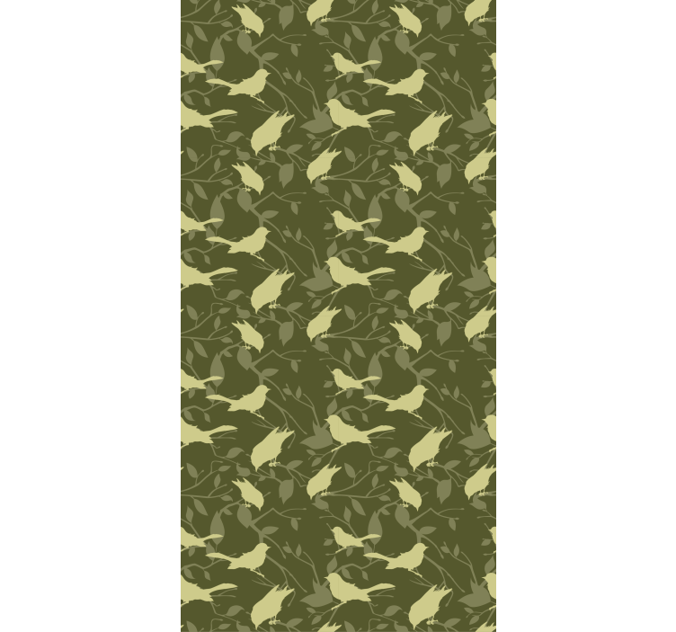 Estor enrollable verde de pájaros estilo Victoriano - TenVinilo