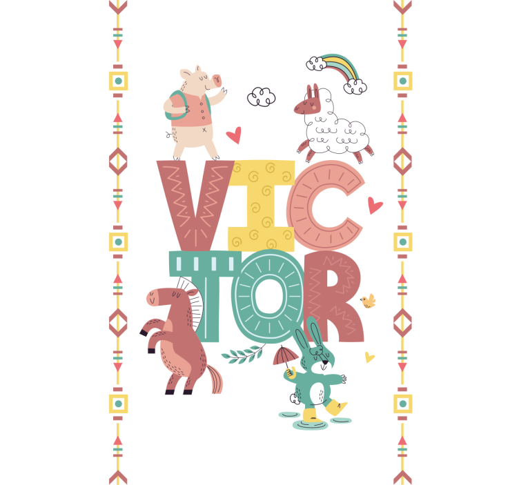 Persiana enrollable infantil animales boho con nombre - TenVinilo