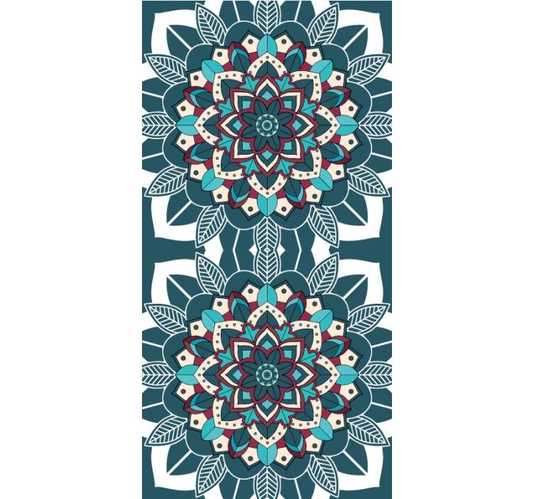 Persiana enrollable textura elegantes azulejos azules - TenVinilo