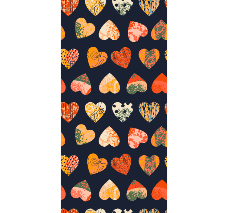 Persiana enrollable romántica colección de patrones corazón - TenVinilo