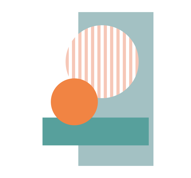 Persiana enrollable salón círculos abstractos azules - TenVinilo