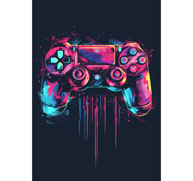 Persiana enrollable geek control azul y rosa - TenVinilo