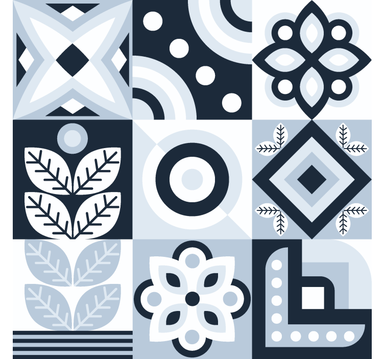 Persiana enrollable nórdico patrón de azulejos - TenVinilo