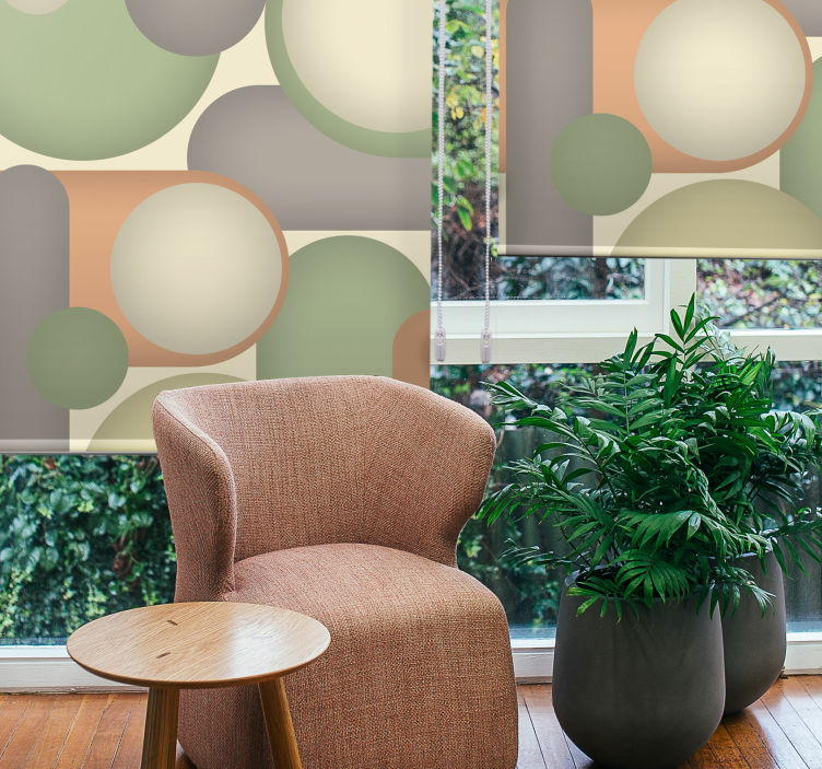 Persiana enrollable moderno disposición circular geométrica - TenVinilo