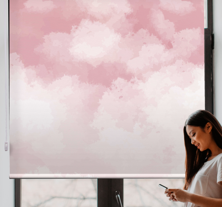 Estor nubes Textura realista rosa - TenVinilo