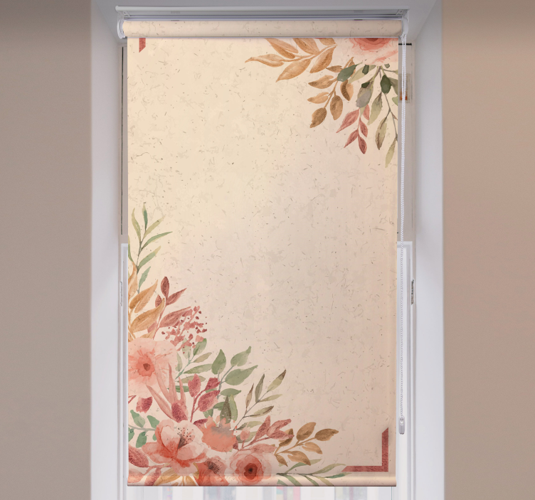 Estor floral Fondo beige peonías - TenVinilo