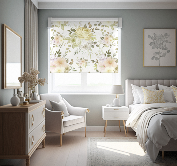 Estor estampado floral estilo elegante - TenVinilo