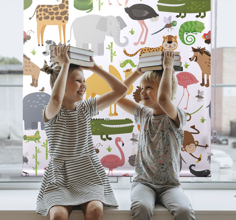 Persiana enrollable animales amigos animales safari - TenVinilo