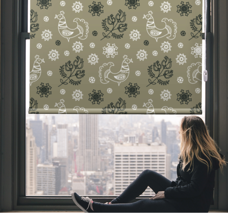 Persiana enrollable animales encantadores patrones de aves - TenVinilo