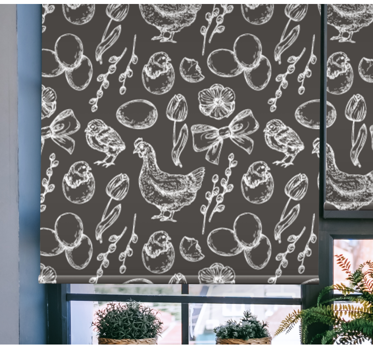 Persiana enrollable animales encantadores patrones de pollo - TenVinilo